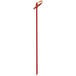 A red bamboo skewer with a knot tied on the end.