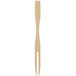 A Choice Compostable bamboo fork with two ends.