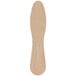 A close-up of a Choice Eco-Friendly unwrapped wooden taster spoon.
