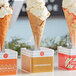 The Konery Gingerbread Waffle Cone Stand holding three ice cream cones.
