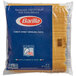 A blue bag of Barilla durum wheat spaghetti pasta on a white background.
