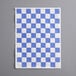 Blue and white checkered paper with the product name "Choice 9" x 12" Blue Check Basket Liner / Deli Sandwich Wrap Paper"