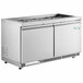 An Avantco stainless steel refrigerated salad bar with two doors.