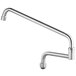 A silver 24" double-jointed swing spout faucet with nozzles.