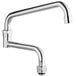 A silver 18" double-jointed swing spout with a chrome faucet and a 2 GPM aerator.