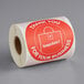 A roll of TamperSafe Thank You For Your Business labels with red and white packaging.