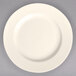A Homer Laughlin ivory china plate with a rolled edge.