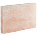 A close-up of an 8" x 12" pink salt slab.