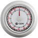 A silver CDN mechanical kitchen timer with white and red analog gauge.