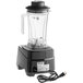 A black AvaMix commercial blender with touchpad control and a cord attached.