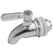 A silver Vollrath drain spout with a metal handle.