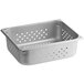A silver metal container with holes, the Vigor 1/2 Size Anti-Jam Perforated Stainless Steel Steam Table Pan.