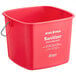 A red Noble Products King-Pail sanitizer bucket with a handle.