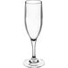 An Acopa Endure clear plastic champagne flute with a small stem.