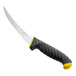 A Schraf boning knife with a yellow TPRgrip handle and a black blade.