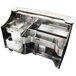 A stainless steel Perlick mobile bar with a sink and ice chest.
