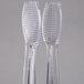 A pair of Thunder Group clear plastic tongs with a flat grip.