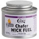 A silver Choice container of 2 hour wick chafing dish fuel with a white label.