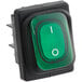 A green switch with a white circle on top.