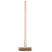 A Thunder Group single head grill cleaning brush with a wooden handle and metal bristles.