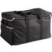 A black Vollrath large insulated food pan carrier bag with two straps.