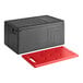 A black CaterGator food pan carrier with a red plastic tray inside.