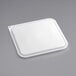 A white square Vigor polypropylene food storage container lid.