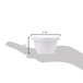 A hand holding a white Thunder Group smooth melamine ramekin with measurements.