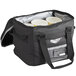 A black Vollrath insulated cooler bag with white containers inside.