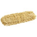 A yellow Rubbermaid Trapper Blend dust mop with a long handle.