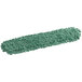 A Rubbermaid green microfiber loop dust mop with a long handle.