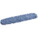 A Rubbermaid blue dust mop with a long handle.