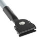 A black and grey Rubbermaid Fiberglass Snap-On Dust Mop Handle with a black metal clip.