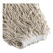 A close-up of a Rubbermaid White Cotton Cut-End Wet Mop Head with white yarn.
