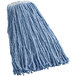 A blue Rubbermaid Dura Pro wet mop head with a white handle.