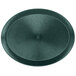 A dark green polypropylene oval deli server with a round rim and center.