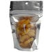 A bag of dried apricots in a Choice clear plastic zip top bag with silver metallized accents.