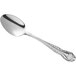 An Acopa Capulet stainless steel teaspoon with a handle.