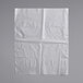 A clear Choice polyethylene layflat bag with wrinkles on a white background.