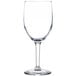 A close-up of a clear Libbey Citation wine glass.