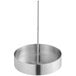 A stainless steel Tablecraft onion ring serving tower with a metal handle.