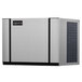 A grey rectangular Cornelius air cooled ice machine with a stainless steel finish and black handles.