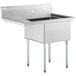 A Regency stainless steel 1 compartment sink with a left drainboard.