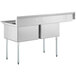 A Regency stainless steel 2 compartment sink with left drainboard.