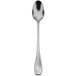 A Oneida Voss II stainless steel iced tea spoon with a silver handle on a white background.
