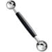 A Choice stainless steel melon baller with a black handle.