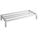 A white aluminum Regency dunnage rack with four white bars.