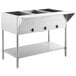 An Avantco stainless steel electric steam table with undershelf.