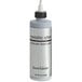 A metallic silver bottle of Chefmaster airbrush color with a black cap.