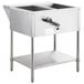 An Avantco stainless steel open well electric steam table with a shelf.